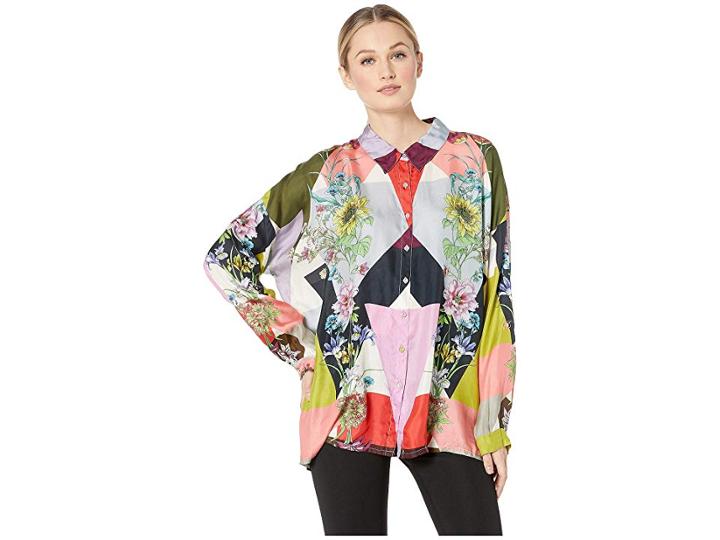 Johnny Was Feza Boxy Button Down (multi B) Women's Clothing