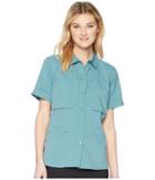 Mountain Hardwear Canyon Protm Short Sleeve Shirt (lakeshore Blue) Women's Clothing