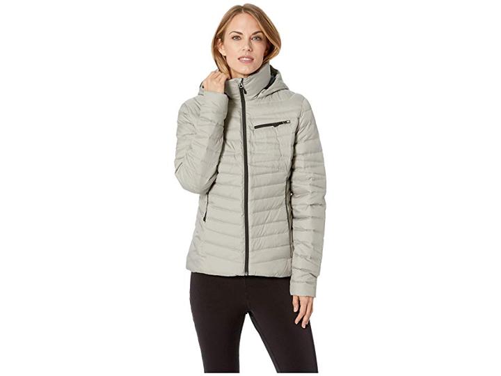 Spyder Timeless Down Hoodie (alloy/black) Women's Sweatshirt