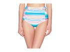 Unique Vintage Elsie Ruffled Bottom (bright Multi Stripes) Women's Swimwear