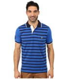 U.s. Polo Assn. Striped Jersey Polo (china Blue) Men's Short Sleeve Pullover