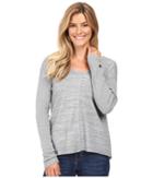 Mod-o-doc Heavenly Jersey Raw Edge Side Vented Pullover W/ Rib Sleeve (grey) Women's Long Sleeve Pullover