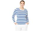 Lauren Ralph Lauren Plus Size Cotton-blend Sweater (silk White Multi) Women's Clothing