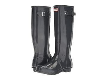 Hunter Original Tall Gloss Rain Boots (dark Slate) Women's Shoes