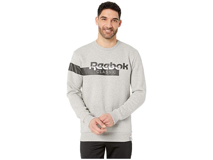 Reebok Activchill Fleece Crew (medium Grey Heather) Men's Clothing