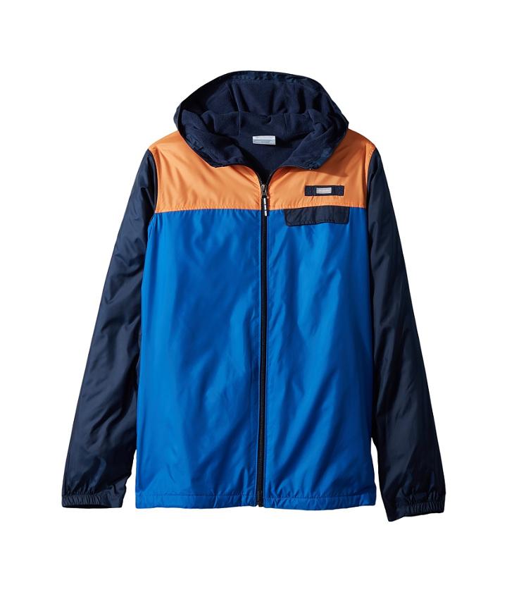 Columbia Kids Mountain Side Lined Windbreaker (little Kids/big Kids) (collegiate Blue/super Blue/solar) Boy's Coat