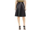 J.crew Faux-leather Pleated Midi Skirt (black) Women's Skirt
