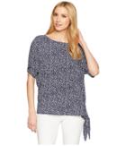Michael Michael Kors Paisley Fleur Tie Top (white/true Navy) Women's Clothing