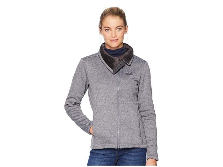 Jack Wolfskin Atlantic Sky Jacket (pebble Grey) Women's Coat
