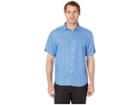 Tommy Bahama Sea Glass Breezer S/s Camp Shirt (light Royal Sea) Men's Clothing