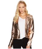 Blank Nyc Metallic Moto Jacket In Rose Gold (rose Gold) Women's Coat