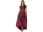 Adrianna Papell Cap Sleeve High-low Gown With Beaded Bodice And Taffeta Skirt (carbernet) Women's Dress