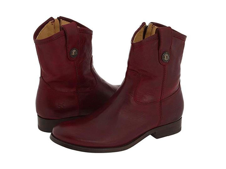 Frye Melissa Button Short (bordeaux Full-grain Leather) Cowboy Boots