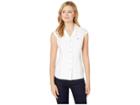 Tommy Hilfiger Short Sleeve Button Front Cotton Shirt (bright White) Women's Clothing