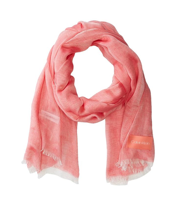 Calvin Klein Chambray Scarf (rose Quartz) Scarves