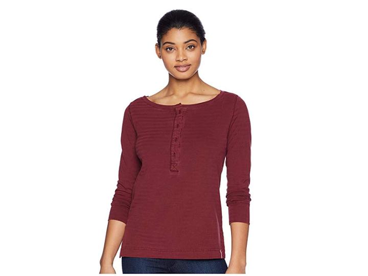 Woolrich Meadow Forks Long Sleeve Henley (tamarind) Women's Long Sleeve Pullover