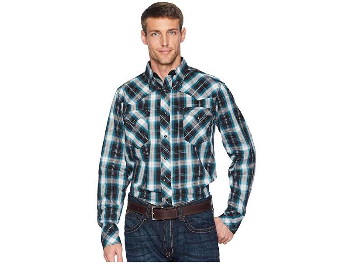 Roper 2055 Ombre Plaid (black) Men's Clothing