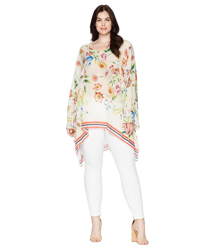 Johnny Was Plus Size Fiska Flare Sleeve Blouse (multi A) Women's Blouse