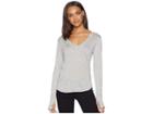 Lna Drapey Modal Long Sleeve V-neck (heather Grey) Women's Long Sleeve Pullover