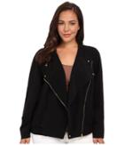 Calvin Klein Plus Plus Size Soft Moto Jacket (black) Women's Coat