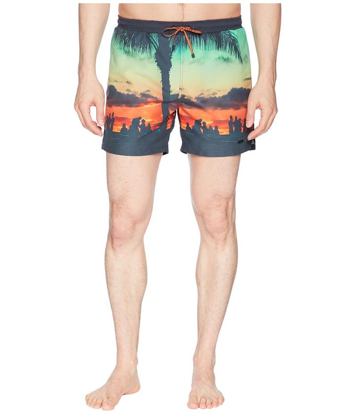 Boss Hugo Boss Threadfin Swim Trunk (open Blue) Men's Swimwear