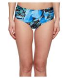 Agua De Coco By Liana Thomaz High Waist Bikini Bottom (penas Azuis) Women's Swimwear