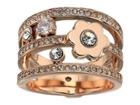 Michael Kors In Full Bloom Floral And Crystal Accent Stacked Ring (rose Gold) Ring