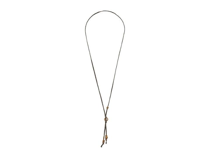 Chan Luu Ribbon Necklace With Gold Accents (black) Necklace