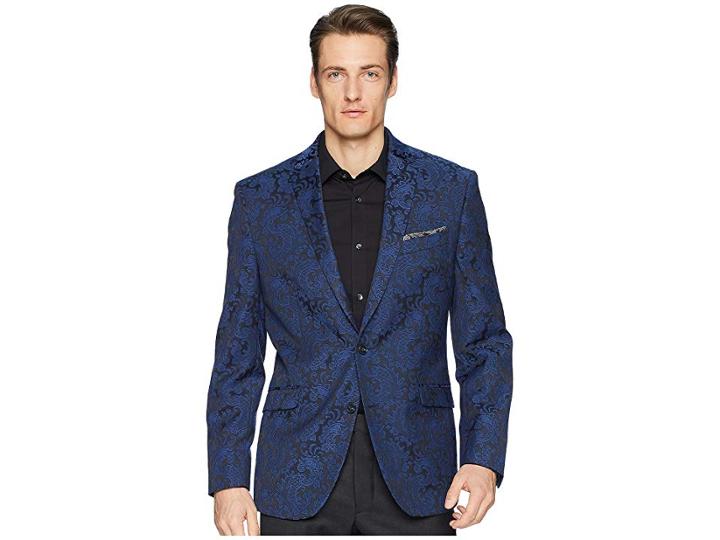 Kenneth Cole Reaction Blue Brocade Evening Jacket (blue) Men's Jacket