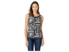Tommy Hilfiger Geo Print Knit Top (midnight/ivory) Women's Clothing