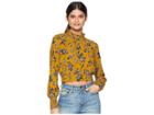 Moon River Floral Long Sleeve Top (golden Rod) Women's Clothing