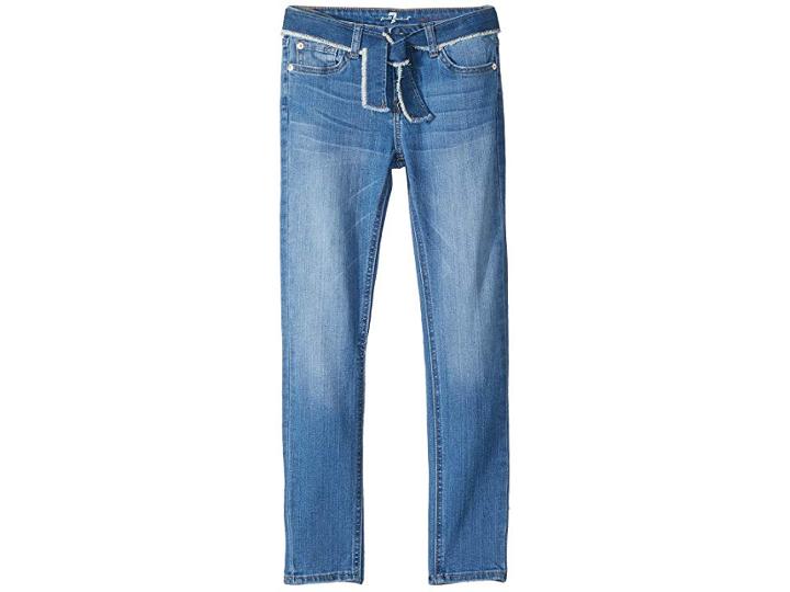 7 For All Mankind Kids Skinny Stretch Denim Jeans In Adelaide Bright Blue (big Kids) (adelaide Bright Blue) Girl's Jeans