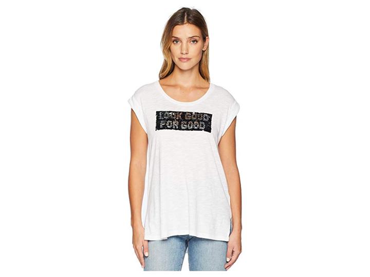 Kenneth Cole New York Basic High-low Tank With Sequins (white) Women's Sleeveless