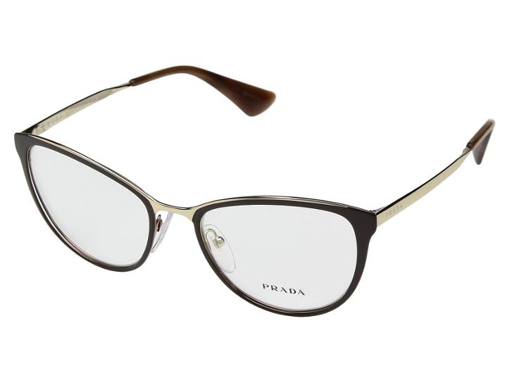 Prada 0pr 55tv (brown/pale Gold) Fashion Sunglasses