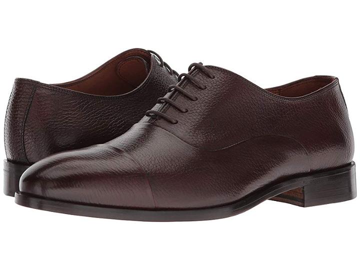 Massimo Matteo Pebbled Bal Ct (chocolate) Men's Lace Up Cap Toe Shoes