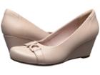 Clarks Flores Poppy (cream Leather) Women's Wedge Shoes