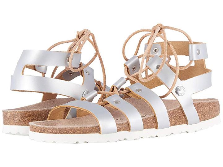 Birkenstock Cleo (frosted Metallic Silver Leather) Women's Sandals