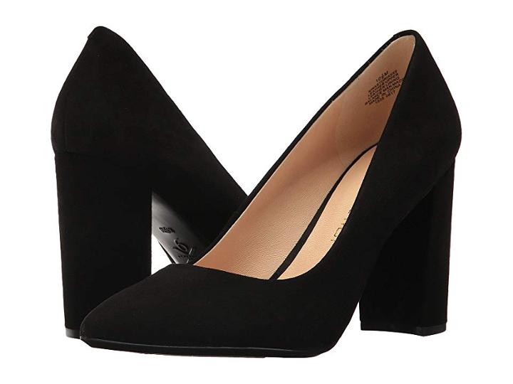 Nine West Astoria Block Heel Pump (black Suede) High Heels