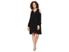 Hale Bob Lady Luxe Crepe Lace-up Cold Shoulder Dress (black) Women's Dress