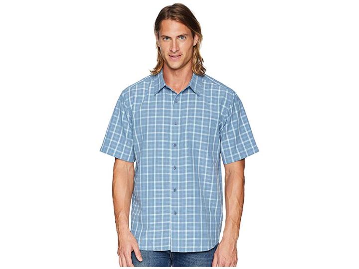 Quiksilver Waterman Checked Light Shirt (blue Shadow) Men's Clothing