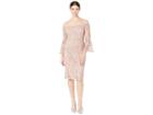 Marina Metallic Lace Off The Shoulder Sheath (blush) Women's Clothing