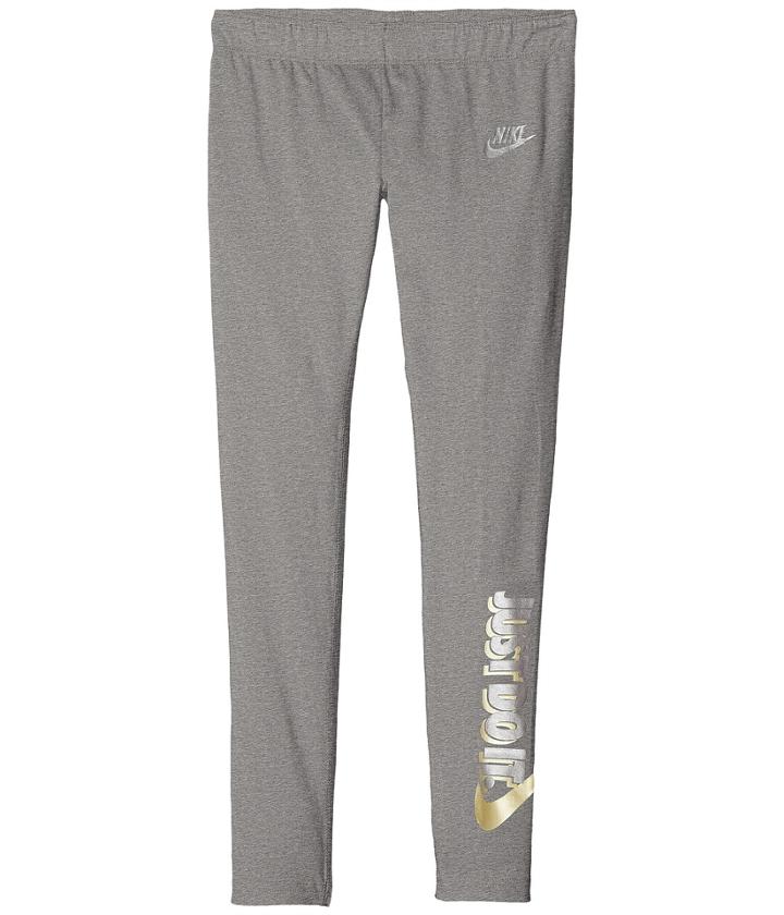 Nike Kids Sportswear Just Do It Legging (little Kids/big Kids) (carbon Heather) Girl's Casual Pants