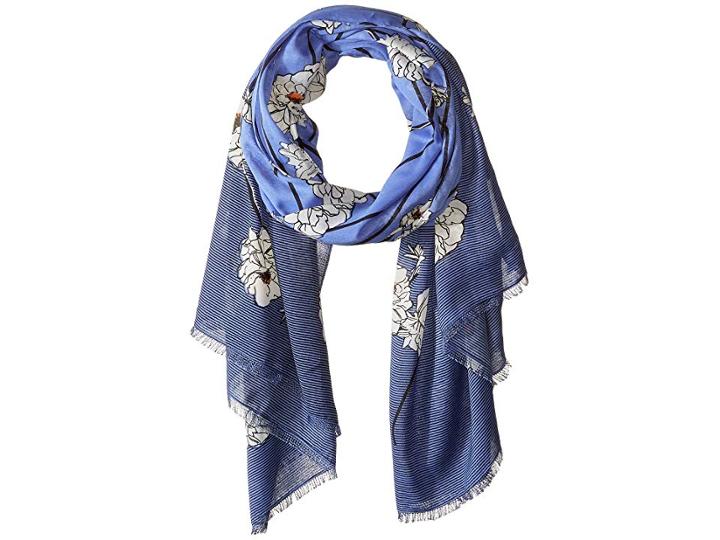 Steve Madden Linear Peony Scarf (blue) Scarves