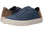 Toms Lenox (navy Washed Canvas/leather) Men's Lace Up Casual Shoes