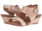 Sofft Vanita (champagne/gold Bruce Metal/shell Suede) Women's Wedge Shoes