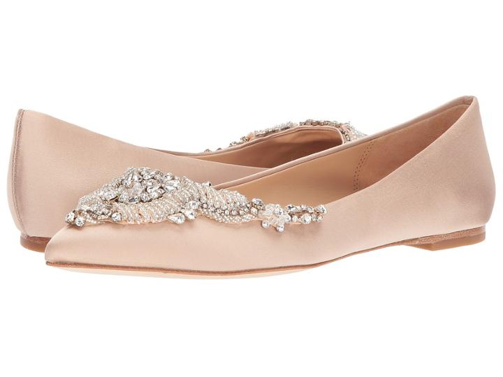 Badgley Mischka Malena (latte Satin) Women's Flat Shoes