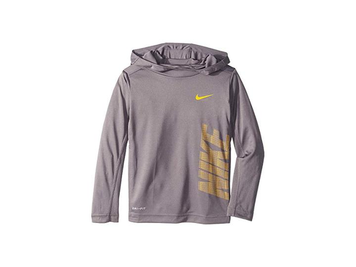 Nike Kids Dri-fit Long Sleeve Pullover Hoodie (little Kids) (gunsmoke) Boy's Sweatshirt