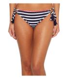 Tommy Bahama Breton Stripe Side-tie Bikini Bottom (mare Navy/white) Women's Swimwear