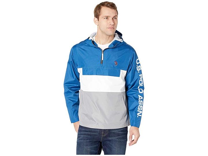 U.s. Polo Assn. Color Block Windbreaker (blue/white) Men's Clothing