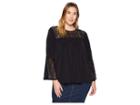 Michael Michael Kors Plus Size Lace Inset Bell Top (black) Women's Clothing
